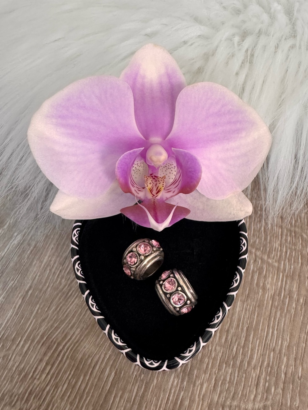 🩷 BRIGHTON Two Retired Pink Crystal Glam Spacer Beads